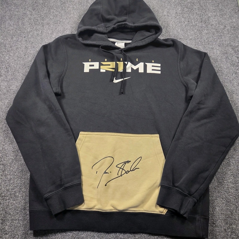 Nike Men's Small Coach Prime Deion Sanders 2.0 Black Pullover Hoodie